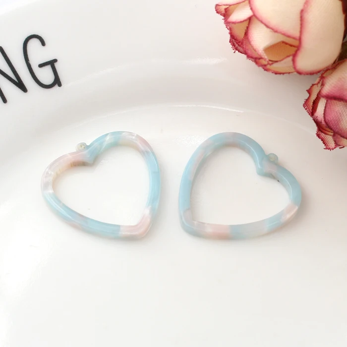 12 шт черепаховое сердце амулеты ацетат акриловые жемчужная мозаика кулон серьги