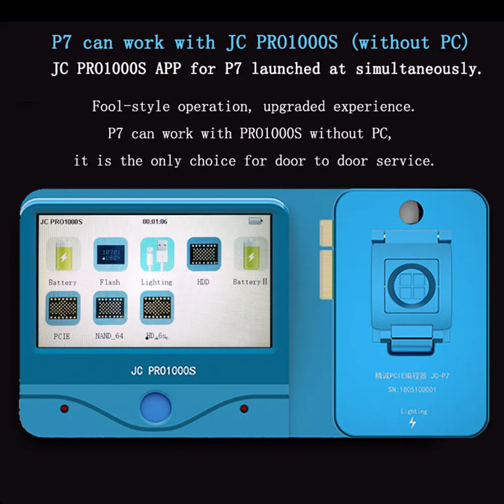 Pro1000S and JC-P7 JC Pro1000S PCIE NAND программатор P7 P8 HDD последовательный инструмент для чтения и записи ошибок для iPhone 8 7 7 P 6 6S Plus для iPad - Цвет: Pro1000S and JC-P7