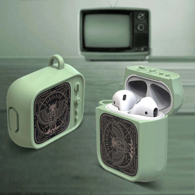 Мультфильм ТВ Беспроводной Bluetooth чехлы на наушники airpods чехол для Apple айрподс