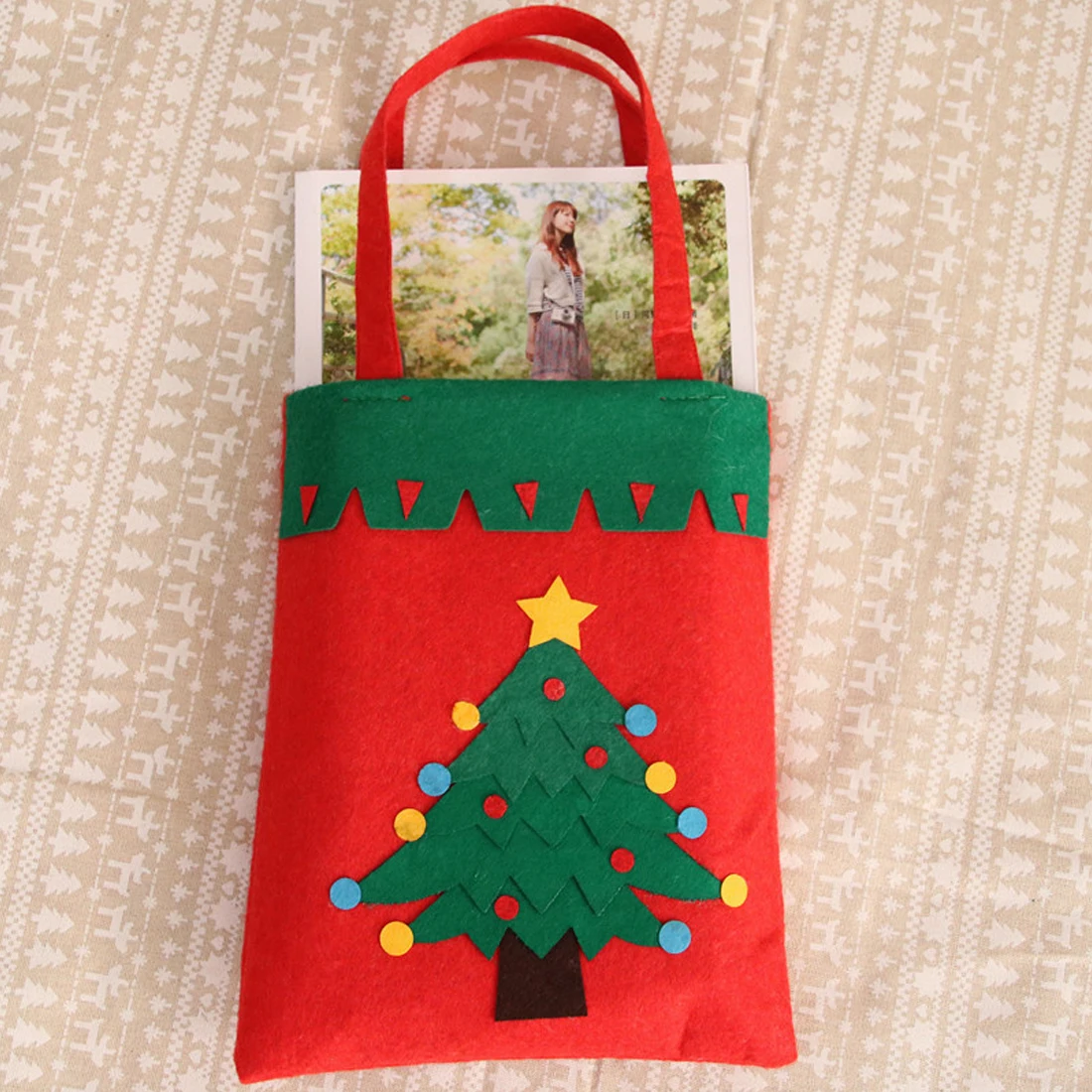 Креативная Рождественская Подарочная сумка с рисунком елки для конфет