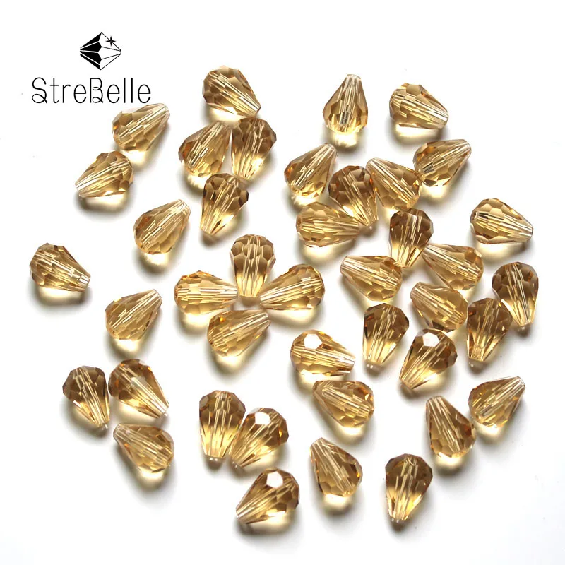 100 шт. граненые стеклянные бусины StreBelle 10x7 мм для изготовления ювелирных изделий