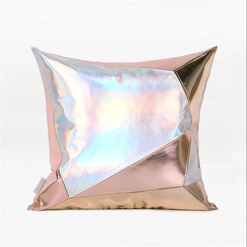 Роскошная Кожаная подушка из искусственной кожи, чехол Cojines Decorativos Para Sofa, однотонный лоскутный чехол, накидка на подушку, подушки Housse Se Coussin