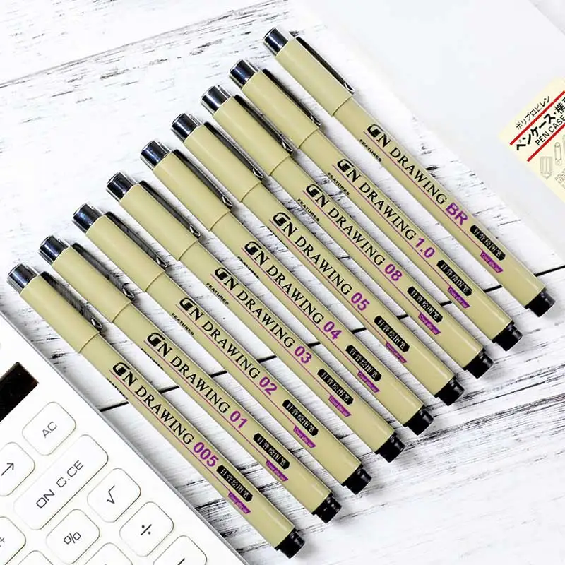 1 шт. пигментный лайнер Pigma Micron чернильный маркер ручка 0 05 2 3 4 5 6 8 разные