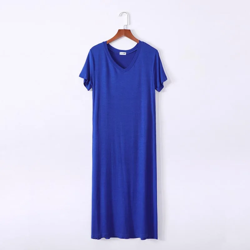 Женское облегающее платье средней длины из модала с v образным вырезом и