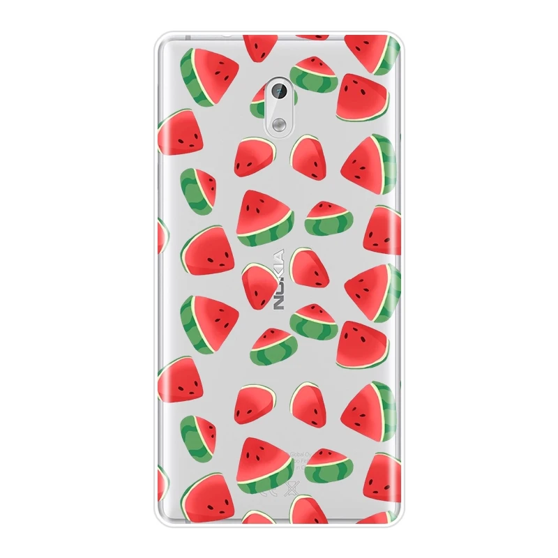ТПУ задняя крышка для Nokia X6 7 Plus Мягкий силиконовый арбуз фрукты Забавный летний