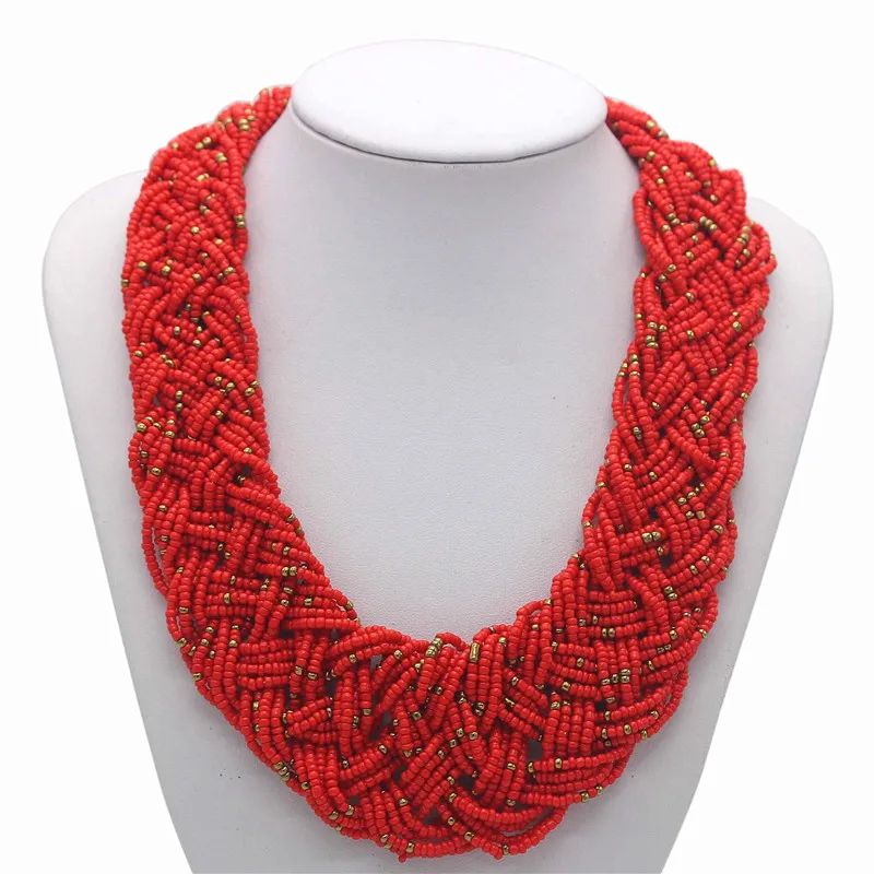 Женское массивное ожерелье Olaru 7 цветов богемное с бусинами эффектные