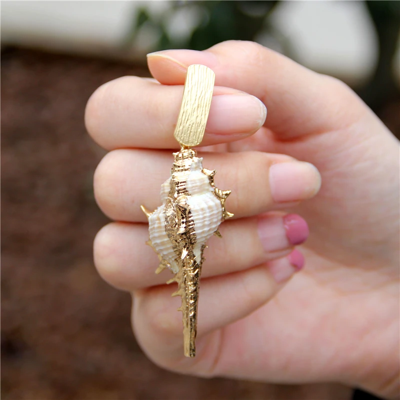 Женские Висячие серьги ракушки винтажные геометрические в богемном стиле из