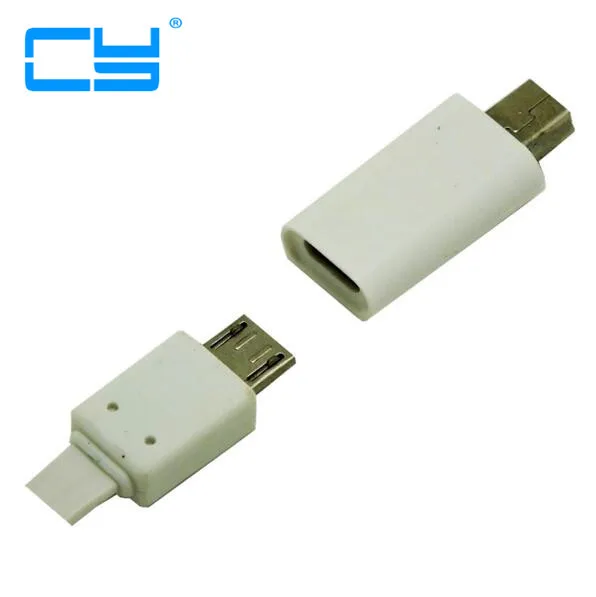 Белый 2 шт./лот Mini Usb штекер для Micro usb разъем адаптера зарядное устройство