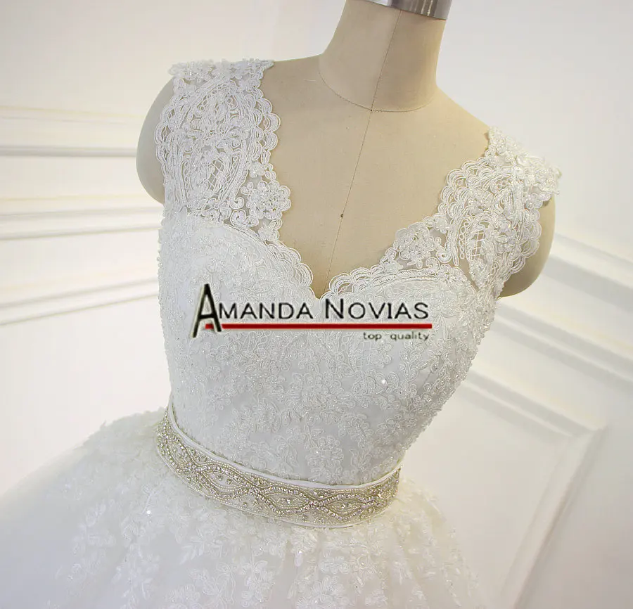 Новинка бальное платье с V образным вырезом Amanda Novias реальные фотографии