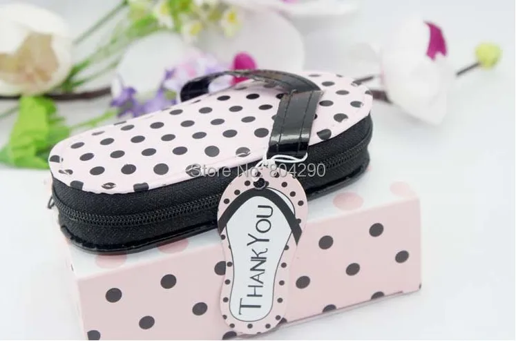 100 SET Wedding Supplies Pink Polka Flip Flop Pedicure Manicure Set Free Shipping | Дом и сад
