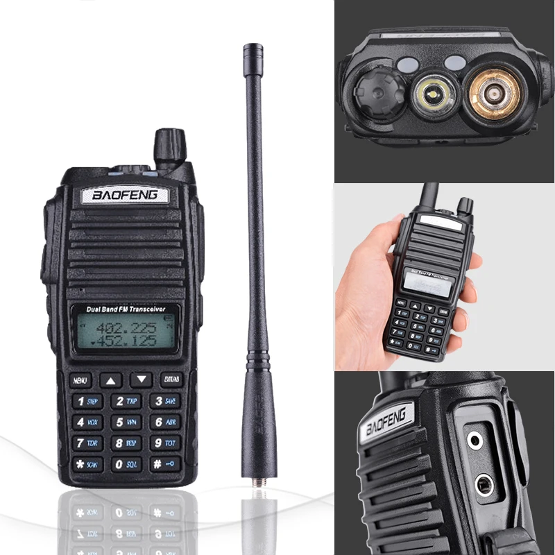 2 шт. Baofeng UV 82 рация 8 Вт UHF VHF двойной PTT Ham Радио Amador охотничья UV82 двухстороннее