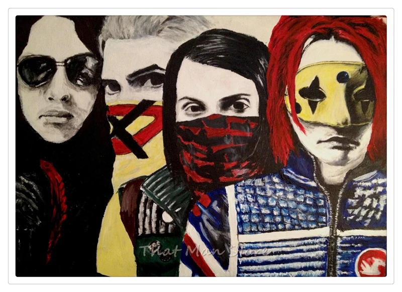 My Chemical Romance Американский панк-рок-группа ВИНТАЖНЫЙ ПЛАКАТ белая крафт-бумага ретро кафе домашний декоративный настенный плакат 42*30 см - Цвет: Шоколад