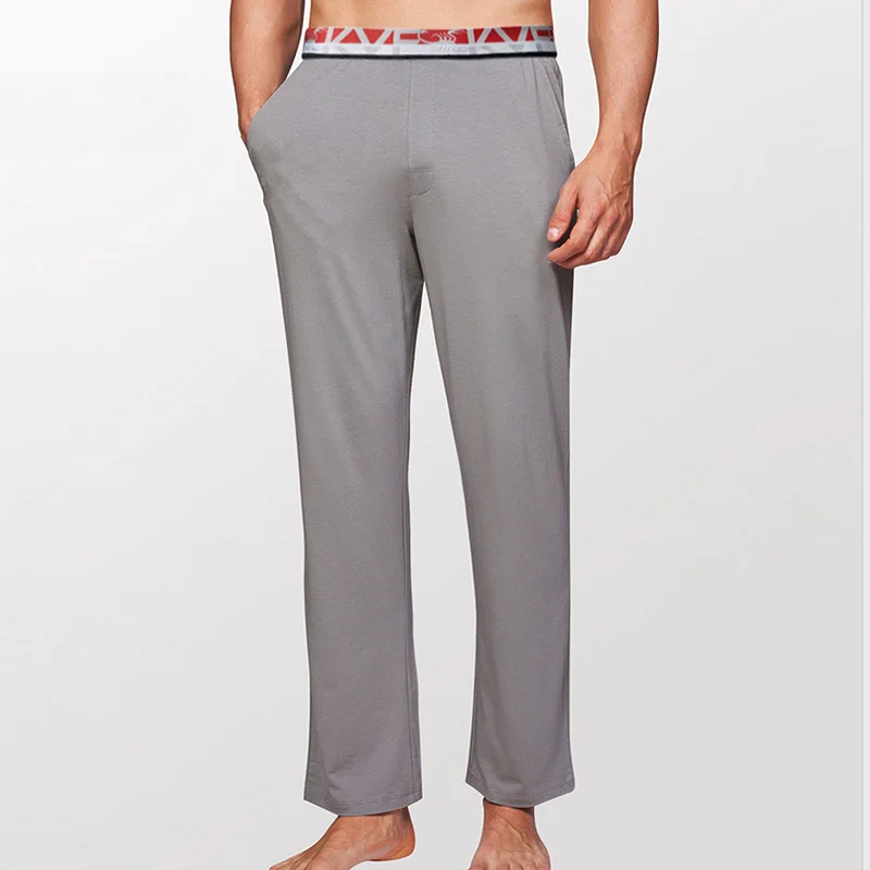 Light Grey Мужские трусы для сна модальные мужские s нижнее белье пижамы брюки длинный Джон модальный спандекс осенний стиль удобные - Цвет: Light Grey