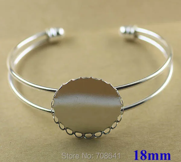 18 мм Новый посеребренный медный Пустой круг полый филигранный кружевной ободок