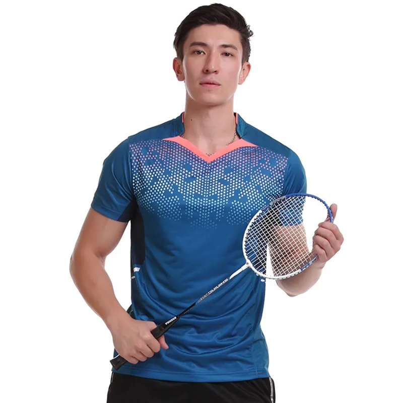 Men one shirt Наборы для бадминтона с бесплатной печатью для мужчин/женщин, одежда для бадминтона, спортивные теннисные комплекты, одежда для настольного тенниса M1011 - Цвет: Men one shirt