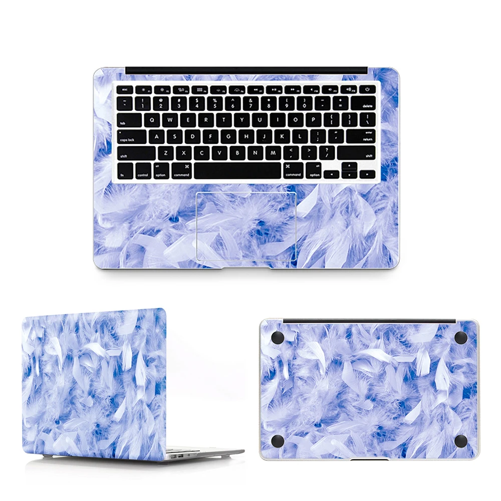 Blue Feather HRH 3 в 1 перо верх+ низ+ запястье полное покрытие кожи ноутбука Наклейка для MacBook Air Pro retina 1" 12" 1" 15 ноутбук наклейка КОЖА - Цвет: Blue Feather