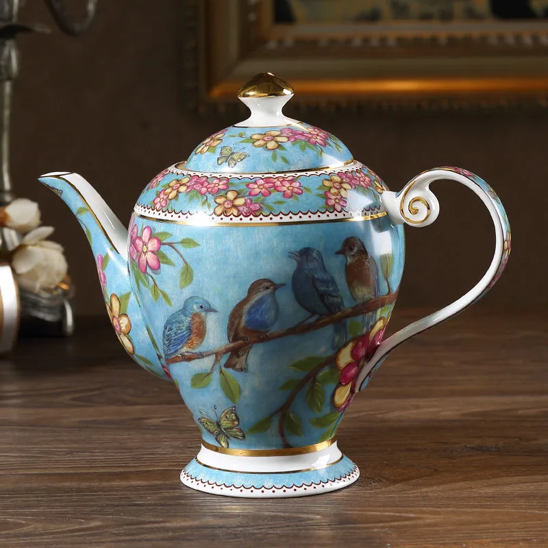 Coffee pot Творческий Винтаж Кофе Набор чашек с блюдцем ложка Phnom Penh костяного фарфора Британский фарфор Чай чашки набор Чай время днем Чай Вечерние - Цвет: Coffee pot