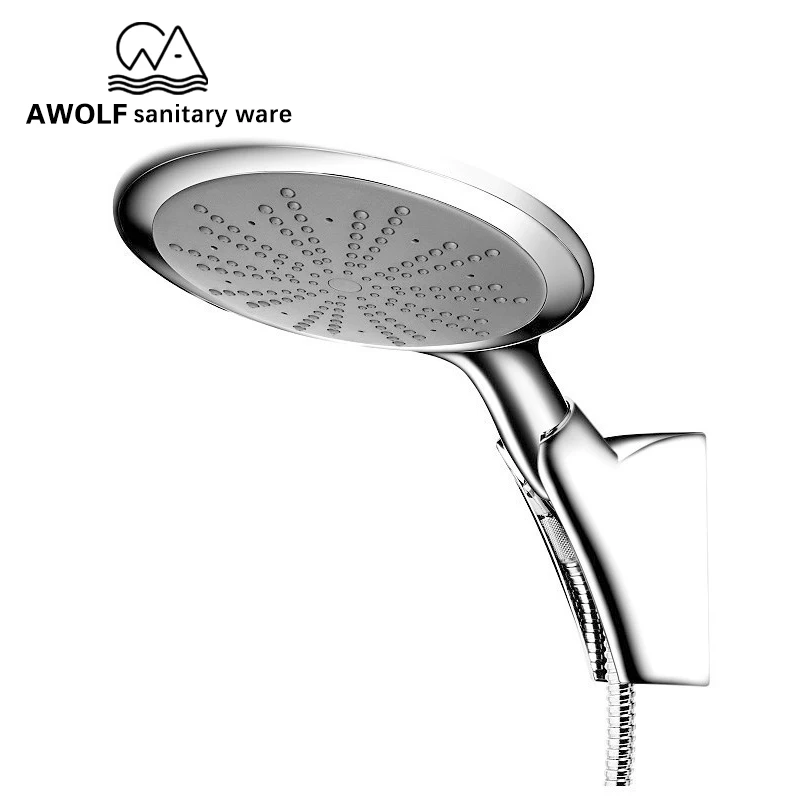 

Bathroom Shower 8 Inch Big Size Hand Held ABS White Shower Head Diameter 20cm Hot Cold Water Round Design AH6165