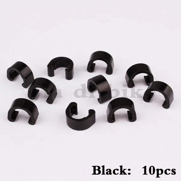 Black10pcs MUQZI 10 шт. MTB велосипедная Рама u-образная Пряжка для тормозного кабеля Корпус шланга переключатель кабеля Направляющие кнопки стационарная труба зажимы - Цвет: Black10pcs