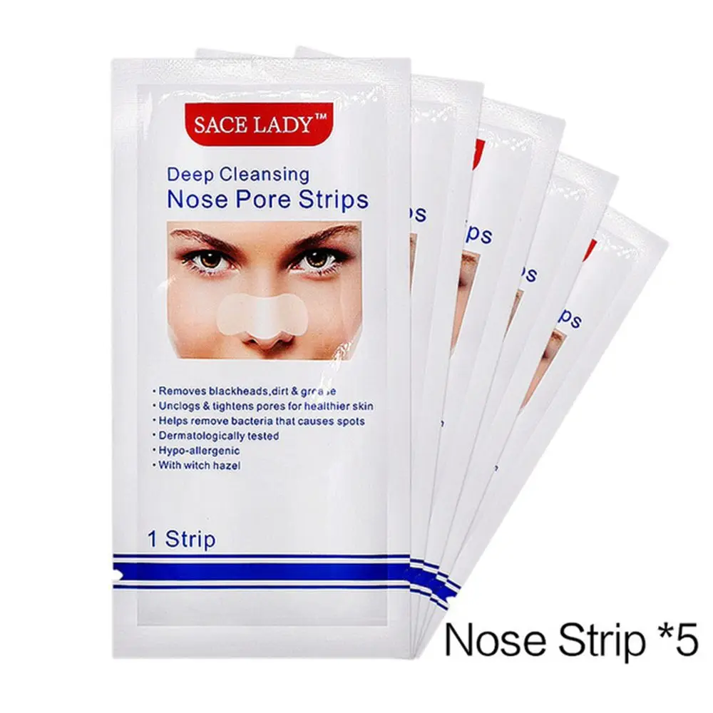 5pcs SACE LADY, маска назальная для удаления черных точек, полоски, черная голова, нос, точка, пятно, отшелушивается, наклейка для лица, акне, белая головка, очиститель пор - Цвет: 5pcs
