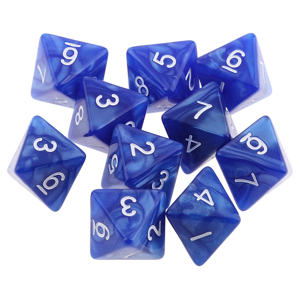 10pcs 8 Sided Plastic Polyhedral Dice Set Numeral Dices Table Board Game Accessories for Dungeons &amp Dragons | Спорт и развлечения