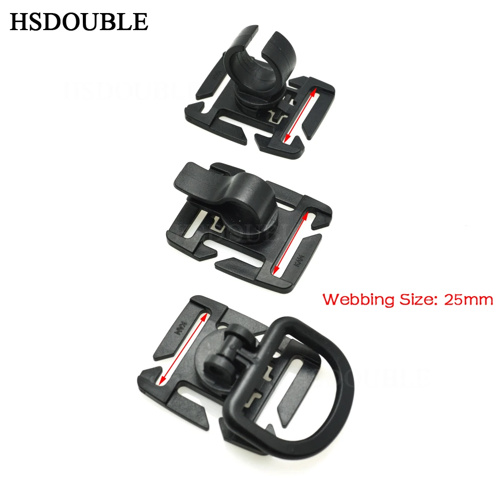 

MOLLE Rotation Sternum Strap Tube Pipe Clip Holder Buckle Webbing 25mm Black