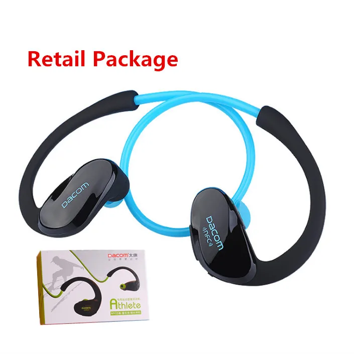 DACOM Athlete G05 Bluetooth гарнитура Беспроводные спортивные наушники стерео музыкальные наушники Fone De Ouvido с микрофоном и NFC - Цвет: Blue Retail Package