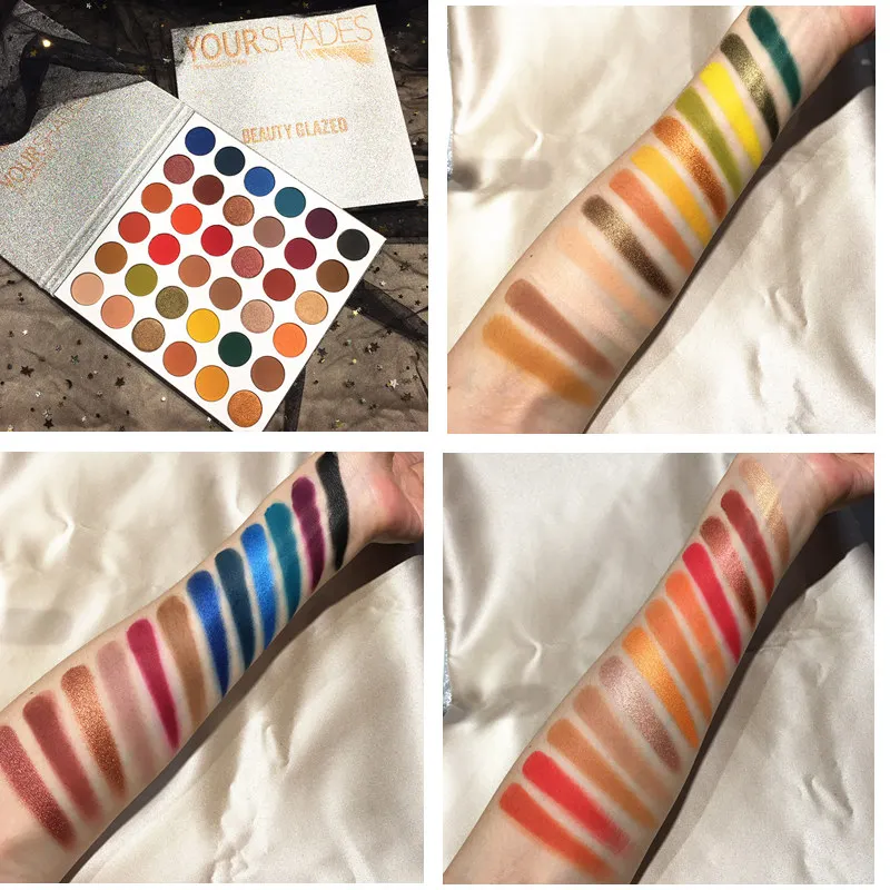 Beauty Glazed макияж ваши оттенки 36 цветов Тени для век Палитра матовые блестящие