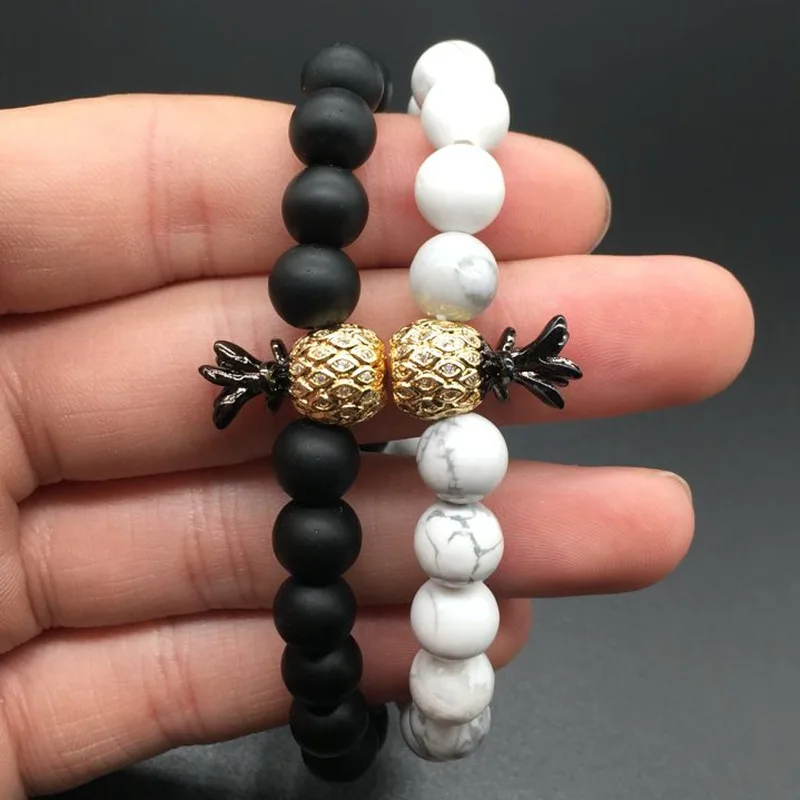 Черный браслет ананас для женщин Изысканные подарки Ювелирные изделия дружба