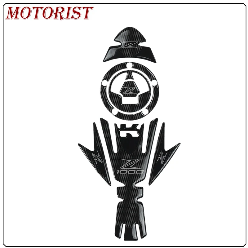 MOTORIST 3D carbon fiber Sticker Decal Emblem Protection Tank Pad Cas Cap For Kawasaki Z1000 KAWASAKI Z1000 Z 1000 detachable - Цвет: 7