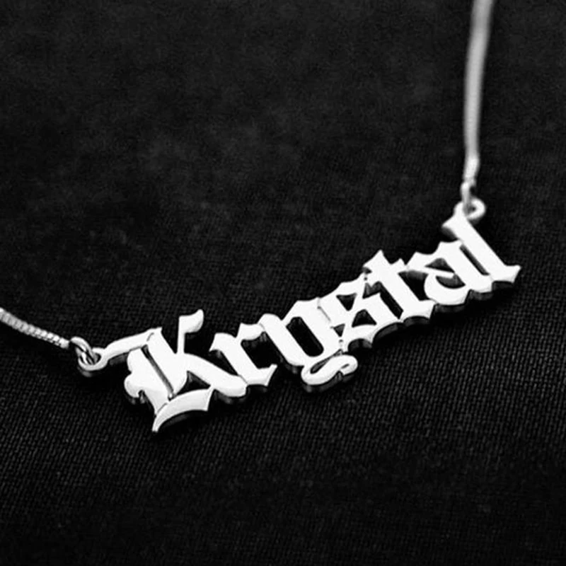 Старинное английское ожерелье для женщин именная табличка подарок