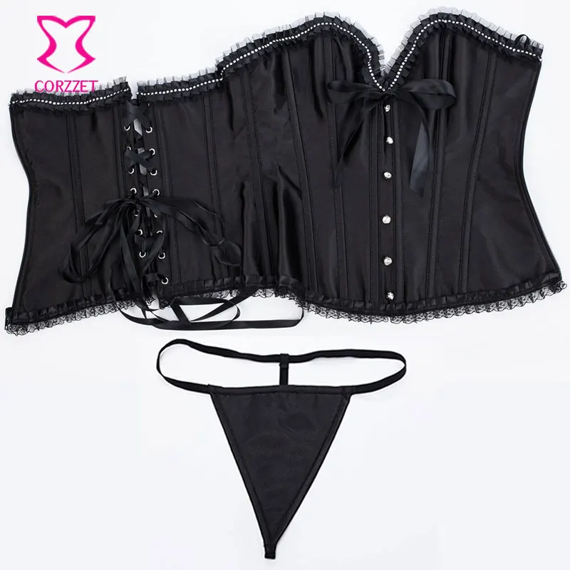 Горный хрусталь и викторианская кружевная отделка Элегантный Корсет Бюстье