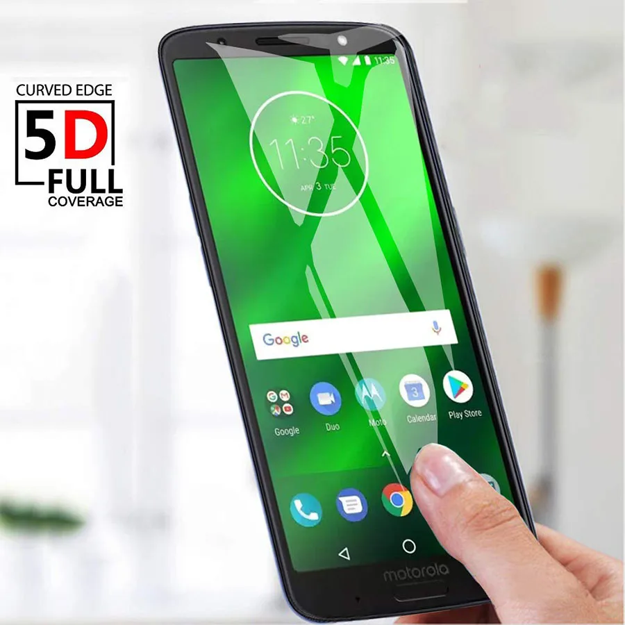 5D полное клеевое покрытие пленка Премиум Закаленное стекло для Motorola Moto G7 G6 G5s E5 Plus