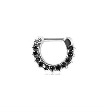 

316l stainless steel hot sale 11 zircon stones nose ring 1pcs/lot