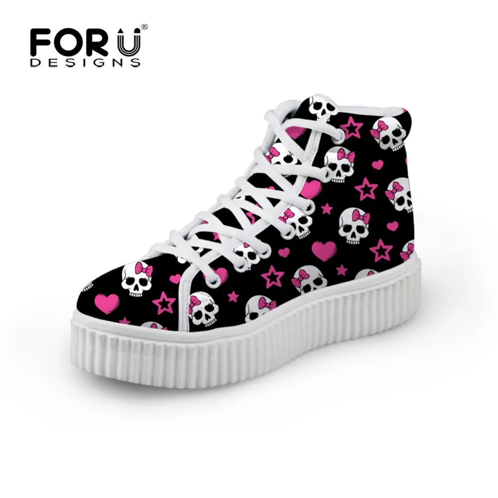 Женские туфли на шнуровке FORUDESIGNS с высоким верхом Вулканизированная подошва