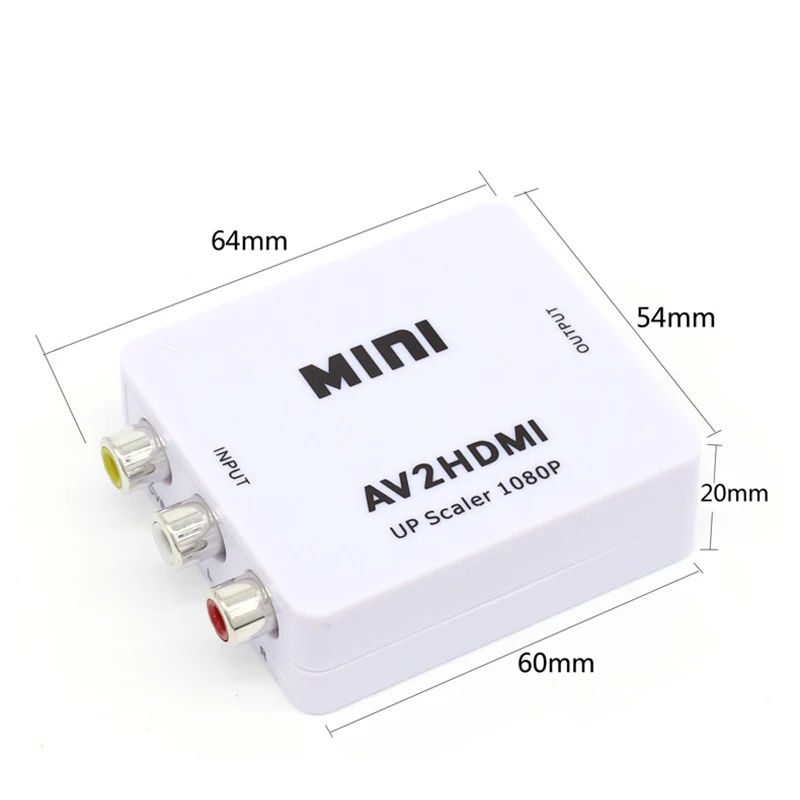 Baolyda мини AV к преобразователь видеосигнала HDMI коробка AV2HDMI RCA cvbs адаптер для HD ТВ PS3