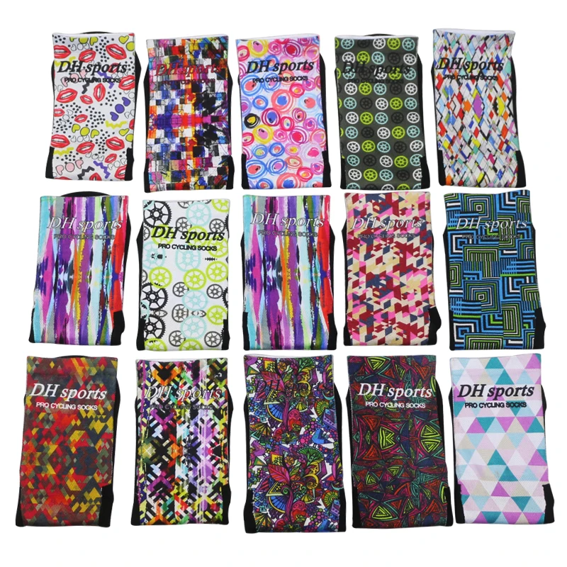 2 Pairs/Lot Cycling Men Autumn Socks Fashion High Quality Profession Print Racing Bike Compression Long