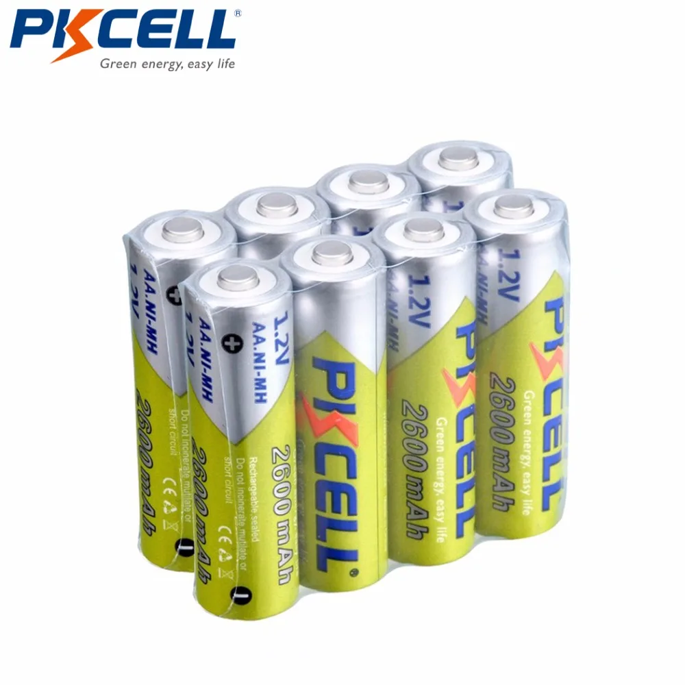20 X PKCELL AA батарея 1,2 V Ni-MH 2A 2600mAh 1,2 Вольт AA Аккумуляторная батарея батареи