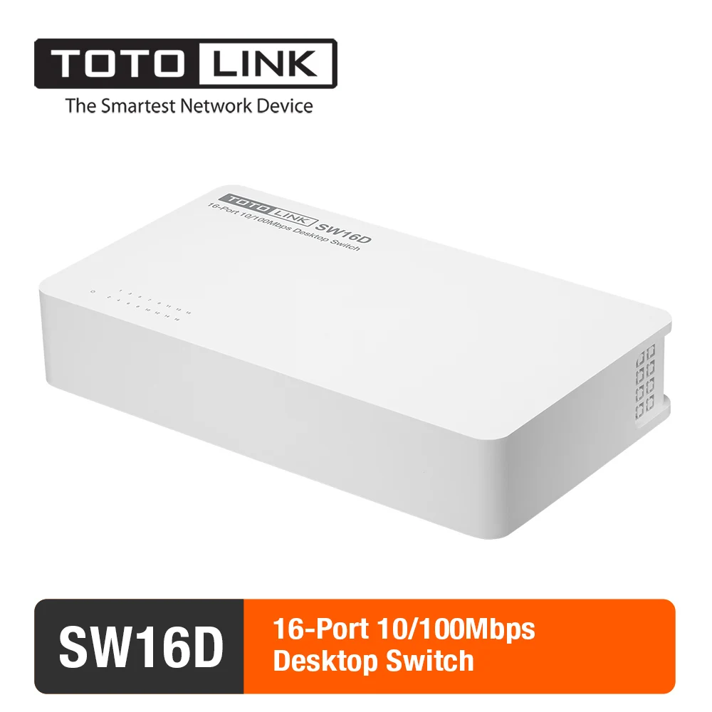 TOTOLINK SW16D Настольный сетевой переключатель 16 Port 10/100 Мбит/с быстрый коммутатор Ethernet
