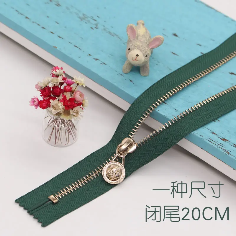 20cm 5 шт./лот, №5, короткая металлическая медная молния, закрытая Высококачественная кожаная сумка, портфель на молнии, карман на молнии, аксессуары для шитья своими руками - Цвет: 20cm