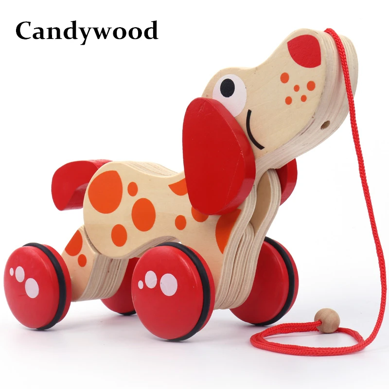 Cartoon tractors animal Dog/Crocodile Tractor Wooden Toys Car Model For Baby Kids Interesting Early Learning Educational |