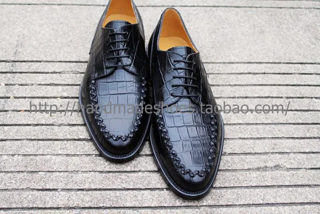 Пользовательские ручной кожи питона кожа цвет необычные серый мужская обувь