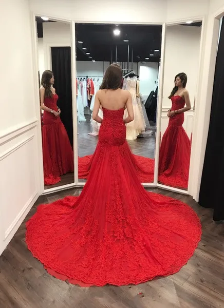 Вечернее платье 2019 vinca Sunny Red русалка кружева сексуальные платья длинные женские