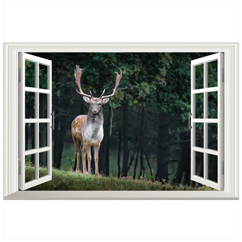 3D наклейки на окна Лошадь 60 х40 см|wall decals|fake windowdecorative vinyl |