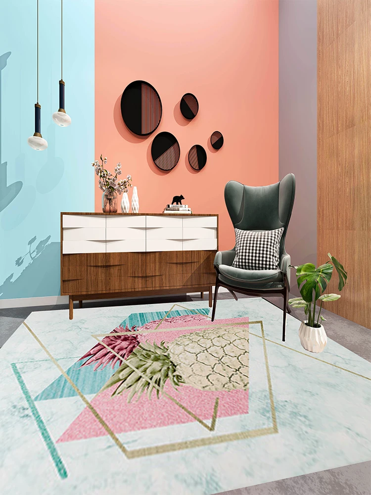 Geometry Plant Pattern Chenille Material Europe Carpet rug Living room Bedroom Study Coffee table Decorative Room | Дом и сад