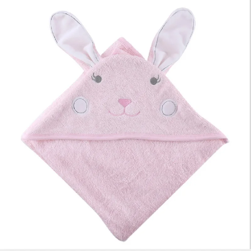 rabbit Новые детские милые мультфильм с капюшоном Детские банное полотенце животных мягкие бамбуковые волокна для маленьких мальчиков и девочек Дети пляжное полотенце для купания 85*85 см - Цвет: rabbit
