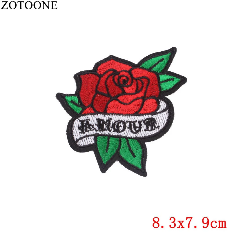 ZOTOONE патч для одежды 1 шт. большой красный цветок розы вышитый патч DIY Железо На пришить ткань ремонт одежды для свадьбы патч
