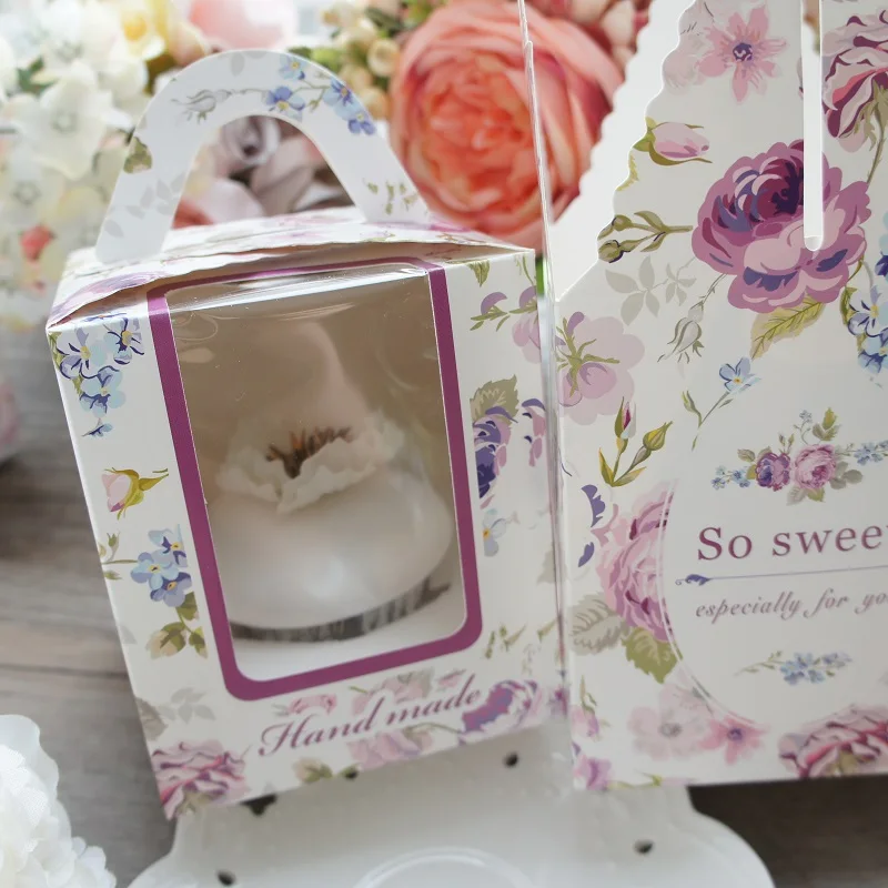 9*9*10cm 2 style Cupcake Paper Box Cookie Candy Christmas girl Birthday Gifts Packaging Party wedding Storage Boxes | Дом и сад