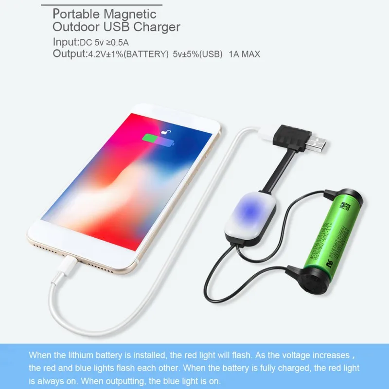 A10 18650 многофункциональное магнитное зарядное устройство USB li ion мини