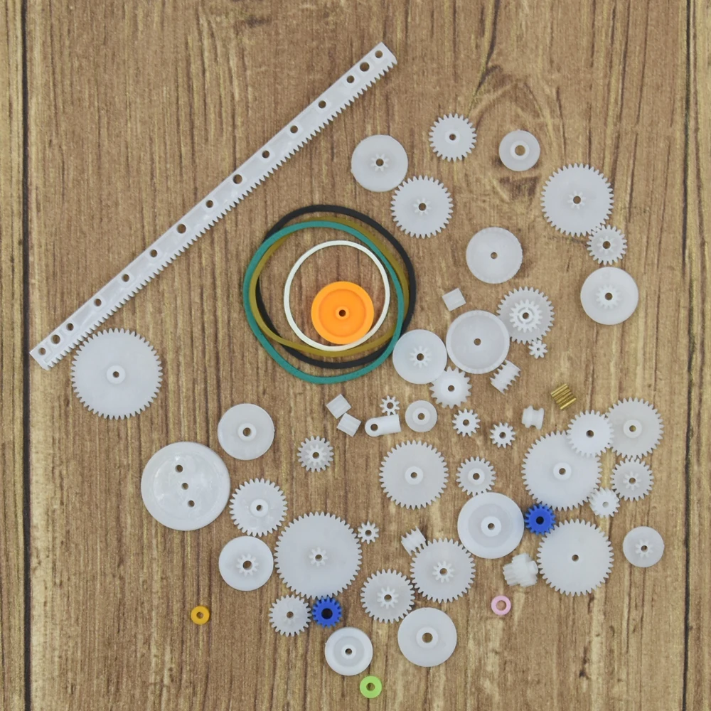 60 шт. набор пластиковых шестерен для самостоятельной сборки шкив ремень